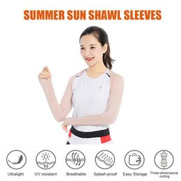 Knee Pads Elbow & Summer Cool Ice Silk Shawl Anti-UV Women Golf Outdoor Cycling Arm Sleeves Long-Sleeves Running UV Sun Protection