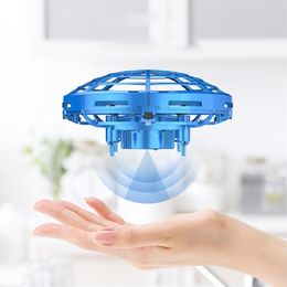 Mini UFO Drone With Light Infraed Gesture Sensing Helicopter Model Electric Quadcopter Pocket flayaball dron Toys for children 220216