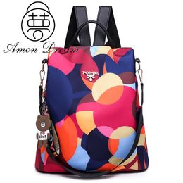Backpacks Fashion Women Multifunctional Anti theft Oxford Cloth Shoulder Bags for Teenagers Girls Large Capacity Travel School