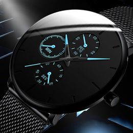 Wristwatches 2021 Mens Watches Male Luminous Quartz Watch Casual Slim Mesh Steel Waterproof Sport Gift Relogio Masculino Kol Saati