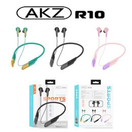 AKZ-R10 Gaming Earphones Magnetic Foldable Lightweight Fashion Sports Fitness Wireless Neckband Headsets Earbuds