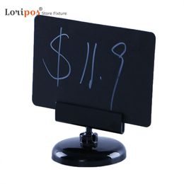 Store Price Tag Holder Tabletops Label Holds Signs Up Round Base - Black | Loripos