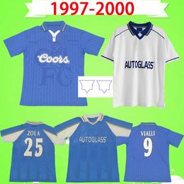 retro soccer Jerseys 1997 1998 1999 2000 cfc #25 ZOLA #9 VIALLI 97 98 99 00 home blue away white vintage football shirts classic Uniforms Special TERRY FLO POYET