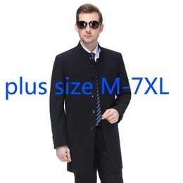 Arrival Fashion Suepr Large Autumn Men Stand Collar Casual Coat Windbreaker Single Breasted Blazers Plus Size M-6XL 7XL Men's Suits &