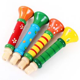 -1 stücke Bunte Geräusche Maker Hölzerne Trompete Buglet Hooter Bugle Bildung Spielzeug Für Kinder Musikinstrumente Kinder Spielzeug