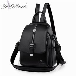 Women Backpack Designer high quality Leather Women Bag Fashion School Bags Multifunction Large Capacity Travel Backpacks mochila 210922