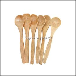 Spoons Flatware Kitchen, Dining Bar Home & Gardenwholesale- 6 Pcs Bamboo Wooden Spoon Utensil Kitchen Cooking Tools Drop Delivery 2021 Bzqra