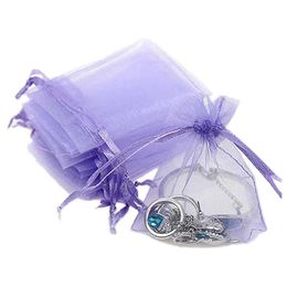 sheer candy bags Australia - Storage Bags 100pcs Organza Gift Sheer Drawstring Wedding Party Favor Candy Jewelry Pouches For