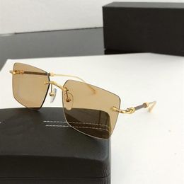 Sunglasses 2021 Trendy Maybah Women Luxury Fashion Gradient Rimless Shaded Big Metal Frame Square Sun Glasses Men