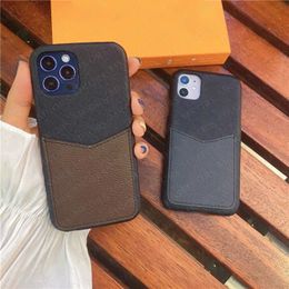 L Fashion Designer Phone Cases for iPhone 14 13 13pro 12 Mini 12pro 11 Pro 11pro X Xs Max Xr 8 7 Plus Leather Card Pocket Shell Case Cover iPhone13