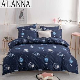 ALANNA HD series bedding set Pure A/B double-sided pattern Simplicity Bed sheet quilt cover pillowcase 4-7pcs 210615