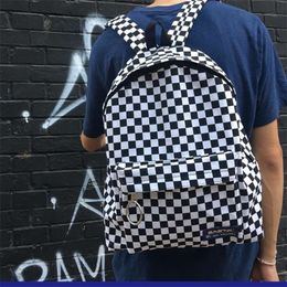 Trend Backpack Women Men Unisex Lattice Checkerboard Teenager School Bag Couples shoulder Back Pack Travel Bag 210929