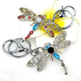 Keychain Jewelry Cute dragonfly Ms. Gift Keychain Crystal Rhinestone Car Pendant Fashion Men and women Wear Wild Jewelry