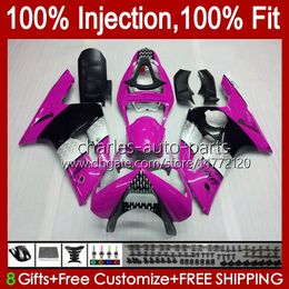 Injection Mold Bodys For KAWASAKI NINJA ZX 6R 600 CC 6 R ZX-6R ZX6R 03 04 Bodywork 8No.65 ZX 636 600CC ZX636 03-04 ZX600C ZX600 ZX-636 2003 2004 OEM Fairing Kit rose glossy