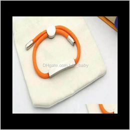Id, Identification Bracelets Jewellery Drop Delivery 2021 Classic Luxury Titanium Steel Braided Design Lovers Hand Bracelet Jewelry, Gift Box 7