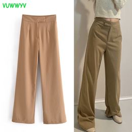 Camel Streetwear Sweatpants Women Korean High Waist Wide Leg Pants Woman Summer Fashion Plus Size Female Trousers Pocket 210430