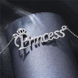 Pendant Necklaces Yungqi Goth Princess Letter Necklace For Women Crown Nameplate Clavicle Chain Choker Personality Jewellery Gift