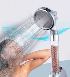 3 Modes Bath Shower Adjustable Jetting Shower Head High Pressure Saving water Bathroom Anion Filter Shower 210724