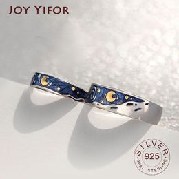 Van Gogh Starry Sky Open Rings Band Romantic Couple Jewellery Ring