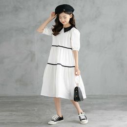 Girls Midi Dress 2021 New Kids Summer Dress Teen Patchwork Dress Cotton Children Clothes Mommy and Daughter Clothes,#6221 Q0716