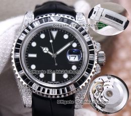 14 Styles Luxury Watches DRF 40MM 904L Steel Diamond ETA2824 Automatic Mens Watch Sapphire Crystal Black Dial Leather Strap Diamonds Buckle Gents Wristwatches