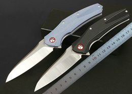 1Pcs New JJ079 Flipper Folding Knife 8Cr14Mov Satin Tanto Point Blade G10 + Stainless Steel Handle Ball Bearing Fast-opening EDC Pocket Knives