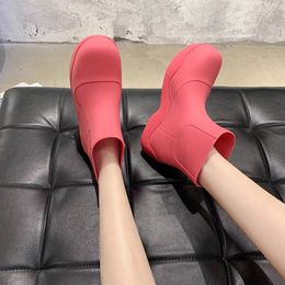 GAI GAI GAI Top Boots Womens Candy Solid Colours Pink Triple Black Bule Pistachio Frost Yellow Fashion Platform Martin Ankle Boot Round Toes Waterproof