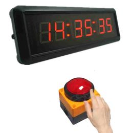 1.5 inch 29cm Button Led Countdown Clock Stopwatch,Line Button Resetremote Control School Rush Answer Competition Game Timer 220104