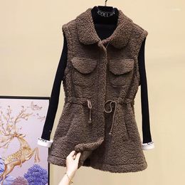 Autumn Winter Korean Style Vest Waistcoat 2021 Women's Faux Lamb Fur Coat Oversized Fashion Sleeveless Ladies Furry Jacket1