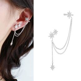 Irregular Female Earrings Stars One Chain Ear Jewellery Single Rice Bone Clip Stud