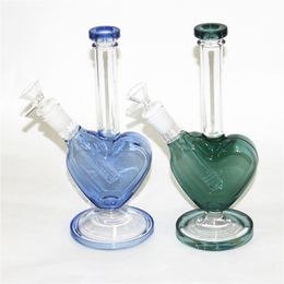 9 inchs Tobacco Hookahs Glass Bong Recycler Dab Rigs Glass Bongs Water Pipes With 14mm Bowl