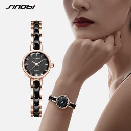 SINOBI Ladies Clock Luxury Rose Golden Women Watches Fashion Diamond Female Quartz Wristwatches Relogio Feminino Zegarek Damski 210616