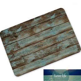 Welcome Doormats Vintage Wood Print Rubber Floor Mats Non-slip Bath Mats Pad Hallway Kitchen Living Room Carpet Rugs Bathroom1 Factory price expert design Quality