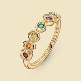 Joias estéticas Pandora Mavel Infinity Stones Anéis para mulheres e homens conjuntos de anéis de dedo com caixa de logotipo presentes de aniversário 160779C01