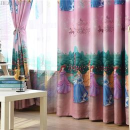 Curtain & Drapes American Style Princess Figure Blackout Curtains For Girl Bedroom Window Cute Roman Blind Treatments Cartoon Tulle Kids Roo