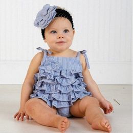 Fashion Baby Girl Clothes Summer Sleeveless Newborn One-Piece Clothing Sling Bodysuits Layers Flower Cake Brace Jumpsuit 210413