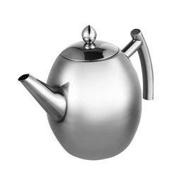 1000/1500ml Tea Pot Heat Resistant Stainless Steel Teapot With Philtre Puer Kettle Infuser Office Teaware Sets Large Capacity 210813