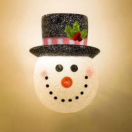 Christmas Decorations Snowman Porch Light Cover Ornaments Year 2022 Outdoor Xmas Lamp Hanging Decor D4