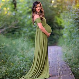 Sexy Maternity Photography Props Maternity Dresses Shoulder Maternity Gown for Photo Shoots New Women Pregnancy Dress