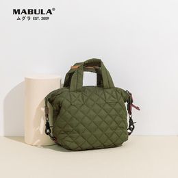 Evening Bags MABULA Women Winter Luxury Quilted Pillow Tote Handbag Female Brand Design Mini Feather Down Padded Crossbody Bag Phone Purses