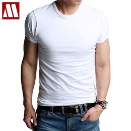 Men's T-shirts Stretch Cotton Tees Man Causal T Shirt Male Clothing Causal Undershirts O-neck Active Short Tshirts Promotion 210409