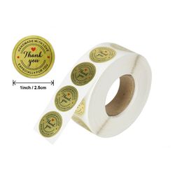 4 styles 1 inch gold round thank you adhesive label sticker envelope seal stickers baked papckage DIY