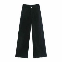 Za women black wide leg jeans high waist loose vintage denim pants fashion streetwear trousers spodnie damskie femme jeans H0908