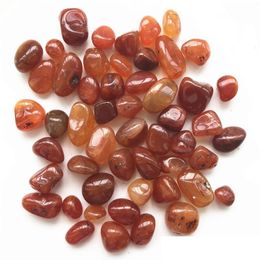 2021 150g 10-20mm Natural Tumbled Red Carnelian Crystal Red Gravel Agate Healing Decoration Natural Quartz Crystals