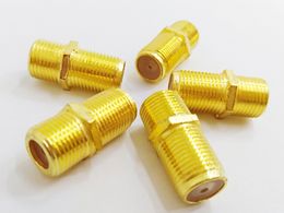 High Quality GOLDEND Dual F-type Female Coaxial Barrel Coax Cable Connector Coupler RG6 F81 3GHz Adapter/40PCS