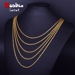 Designer Necklace Luxury Jewellery Rope Chain Gold Colour Stainless Steel Hip Hop For Women