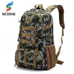 Hot Top Quality Large 50L Waterproof Molle Military Tactical Backpack Hunting Hiking Camping Rucksack Army Backpack Sports Bag Q0721