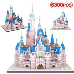 6300pcs City Famous Architectuur Mini Diamant Castle Building BlocksFriends Princess Amusement Park House Bricks Toys for Girls X0902
