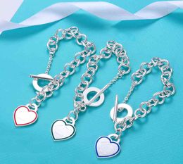 Heart OT buckle lovers bracelet tricolor love heart ring bracelet gift G1105