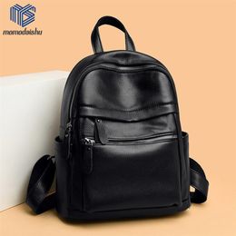 High Quality Backpack PU Leather Backpacks Women Travel Backpack School Bags For Teenage Girls Shoulder Bag 210922